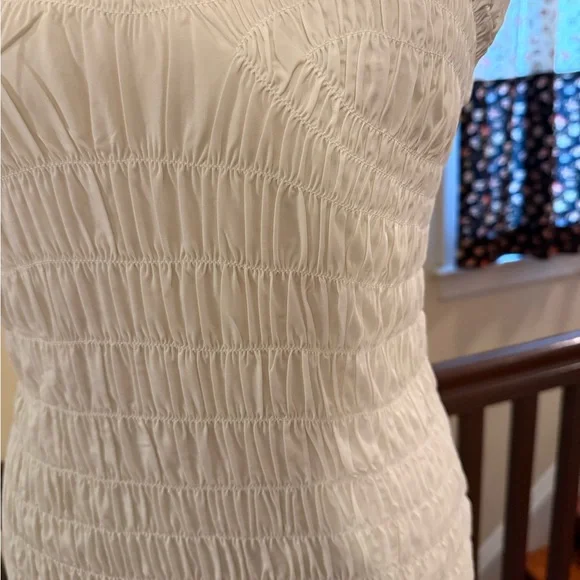 NWT Mare Mare x Anthropologie White Smocked   Midi Dress, Size M - Picture 9 of 11